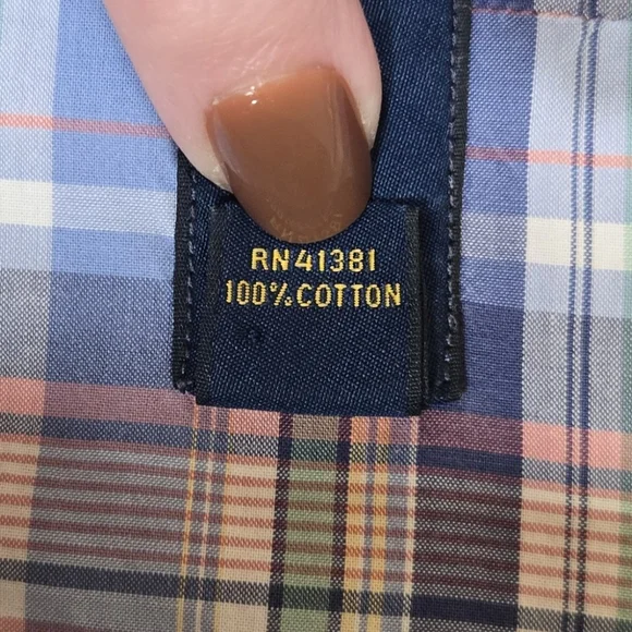 Ralph Lauren Men’s Light Blue‎ Plaid Short Sleeve Button Down Shirt Size Large - Picture 10 of 10